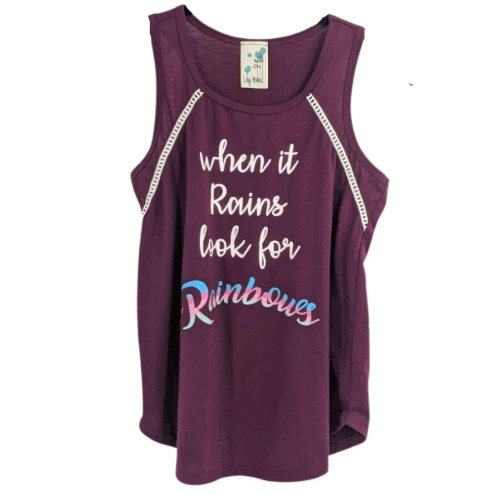 Lily Bleu When It Rains Looks For Rainbow Tank Top
